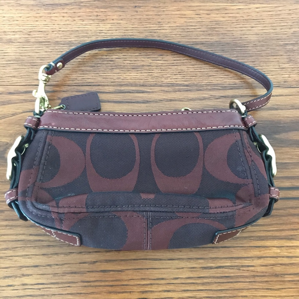 Coach Signature Demi Leather and Monogram Canvas Small purse